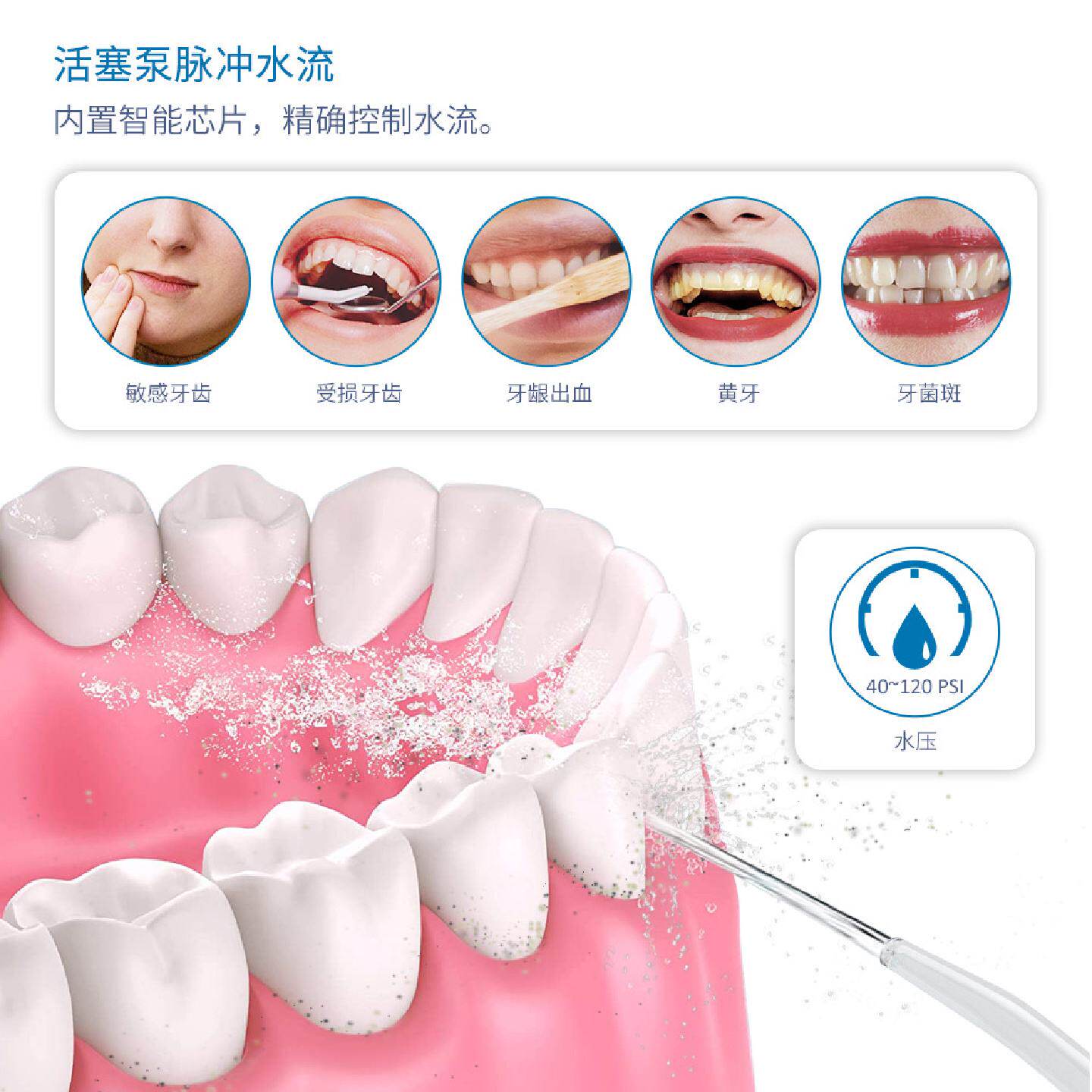热销冲牙器电动家用便携式洗牙器磨牙牙线清洁口腔牙齿厂家直销