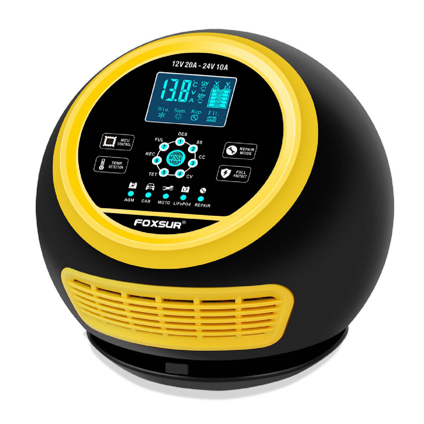 FOXSUR20A圆球款300W12V24V大功率便携式汽车卡车大电瓶充电器