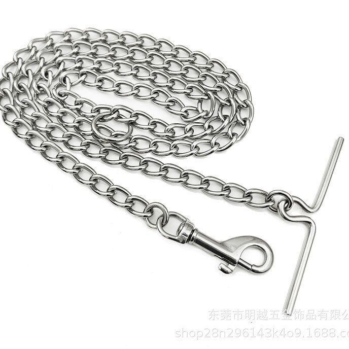 不锈钢牵引绳栓狗链一体链狗链宠物用品牵引绳带狗项圈狗脖圈