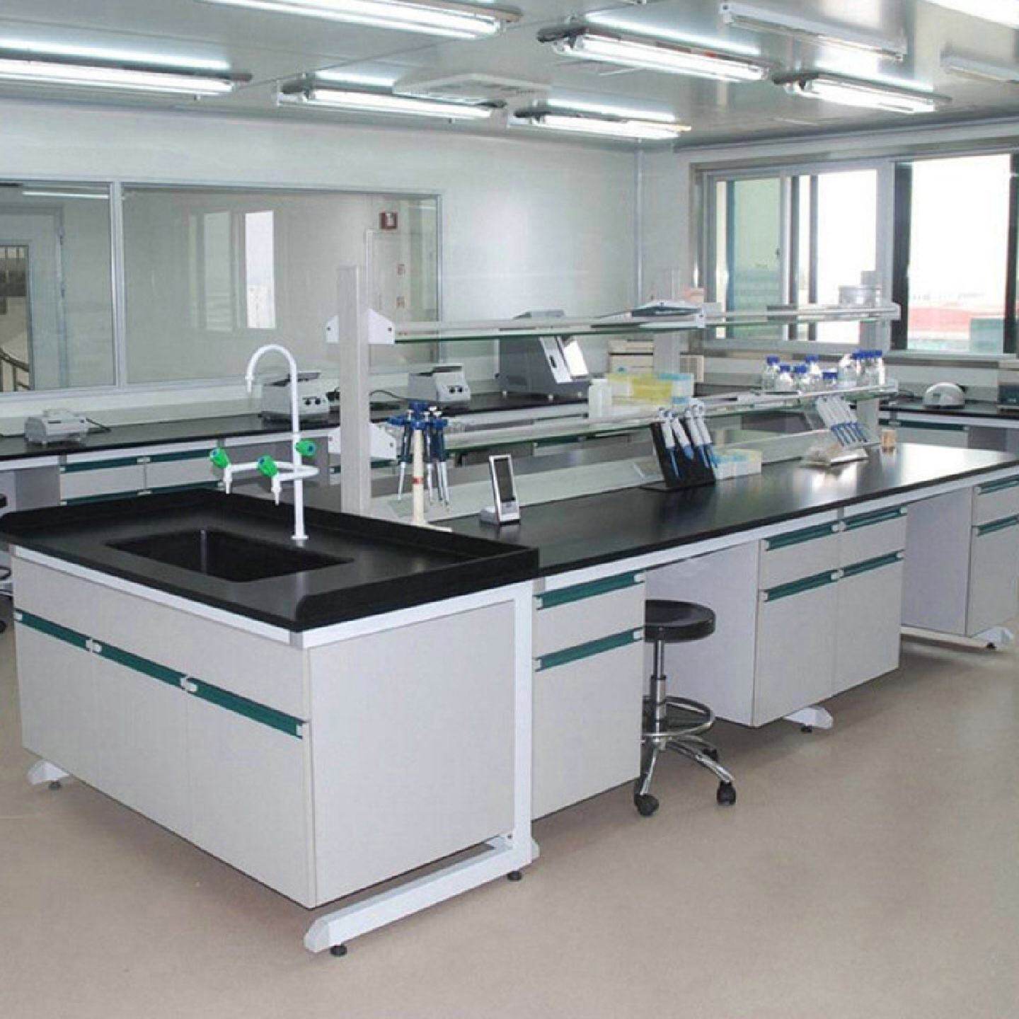 全钢实验批发化学实验室工作台钢木实验桌实验边台