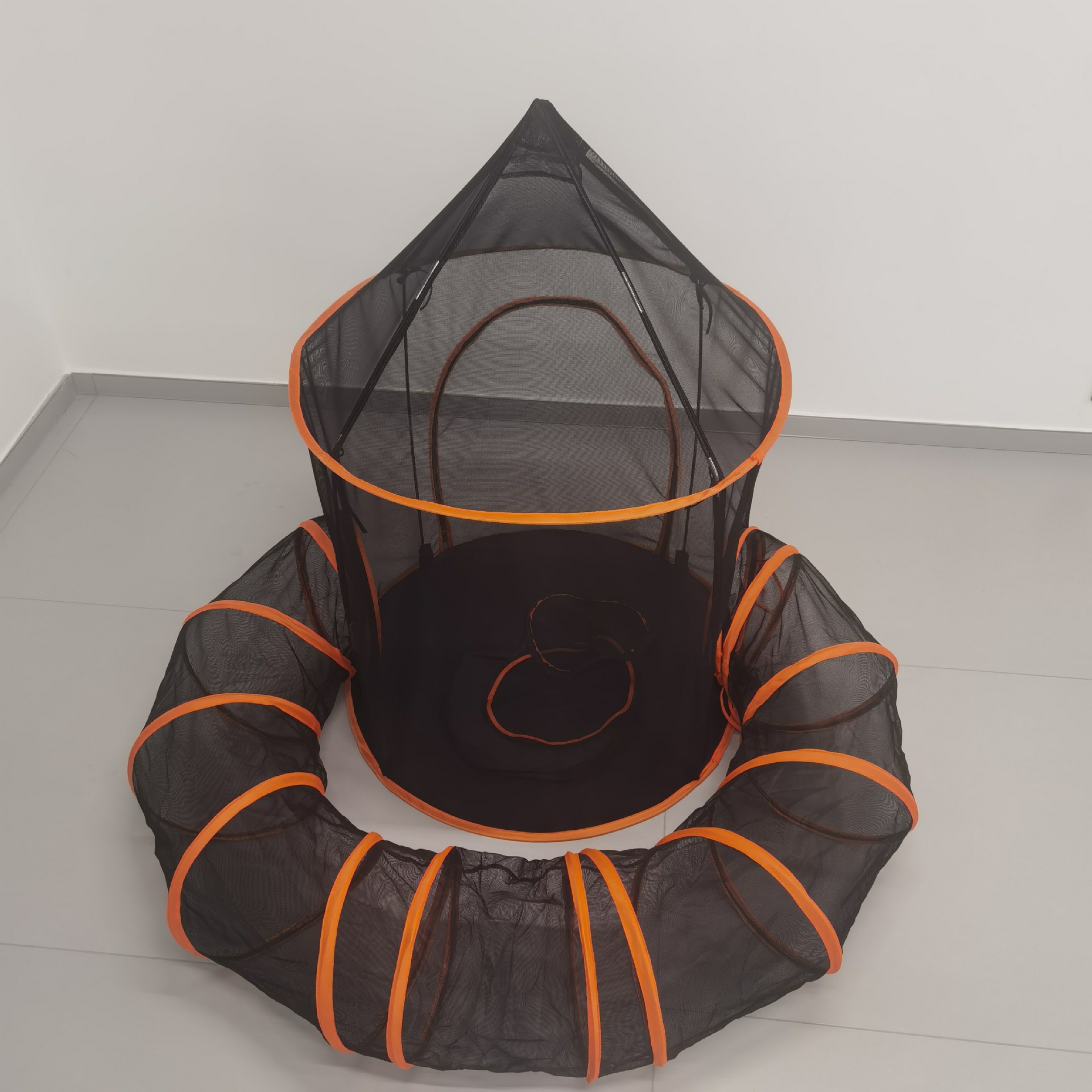 折叠猫隧道流浪猫窝封闭式便携狗窝套装钢丝宠物城堡帐篷弯曲通道