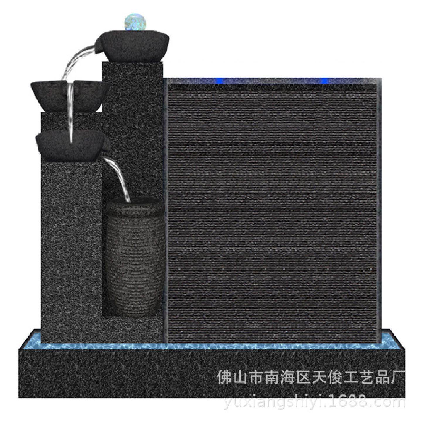 水幕墙石材流水屏风喷泉摆件招财公司酒店庭院水景观鱼池开业装饰