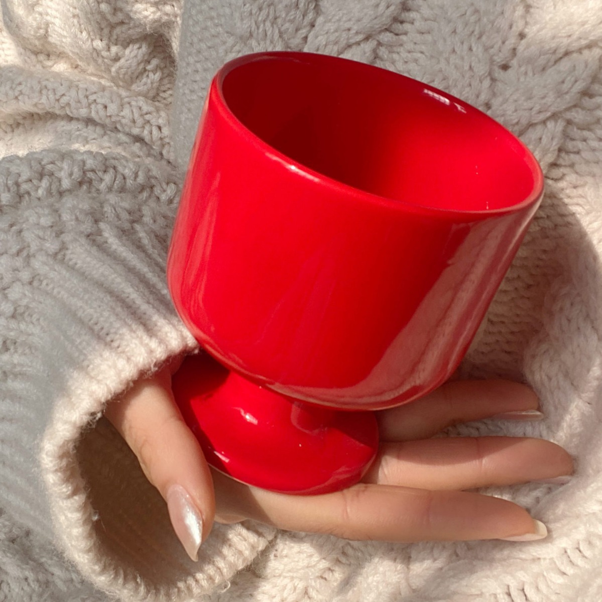 陶瓷酒杯简约水杯咖啡杯礼物情侣复古高颜值冰淇淋陶瓷马克杯