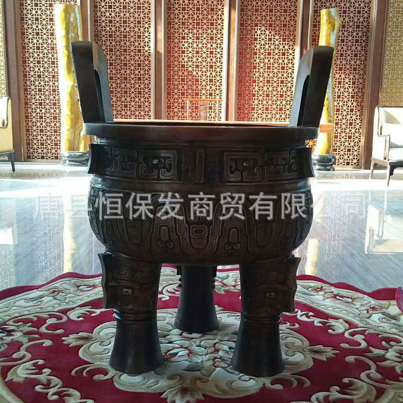 落地纯铜鼎摆件青铜龙鼎雕塑工艺品乔迁公司酒店开业铸铜大鼎生产