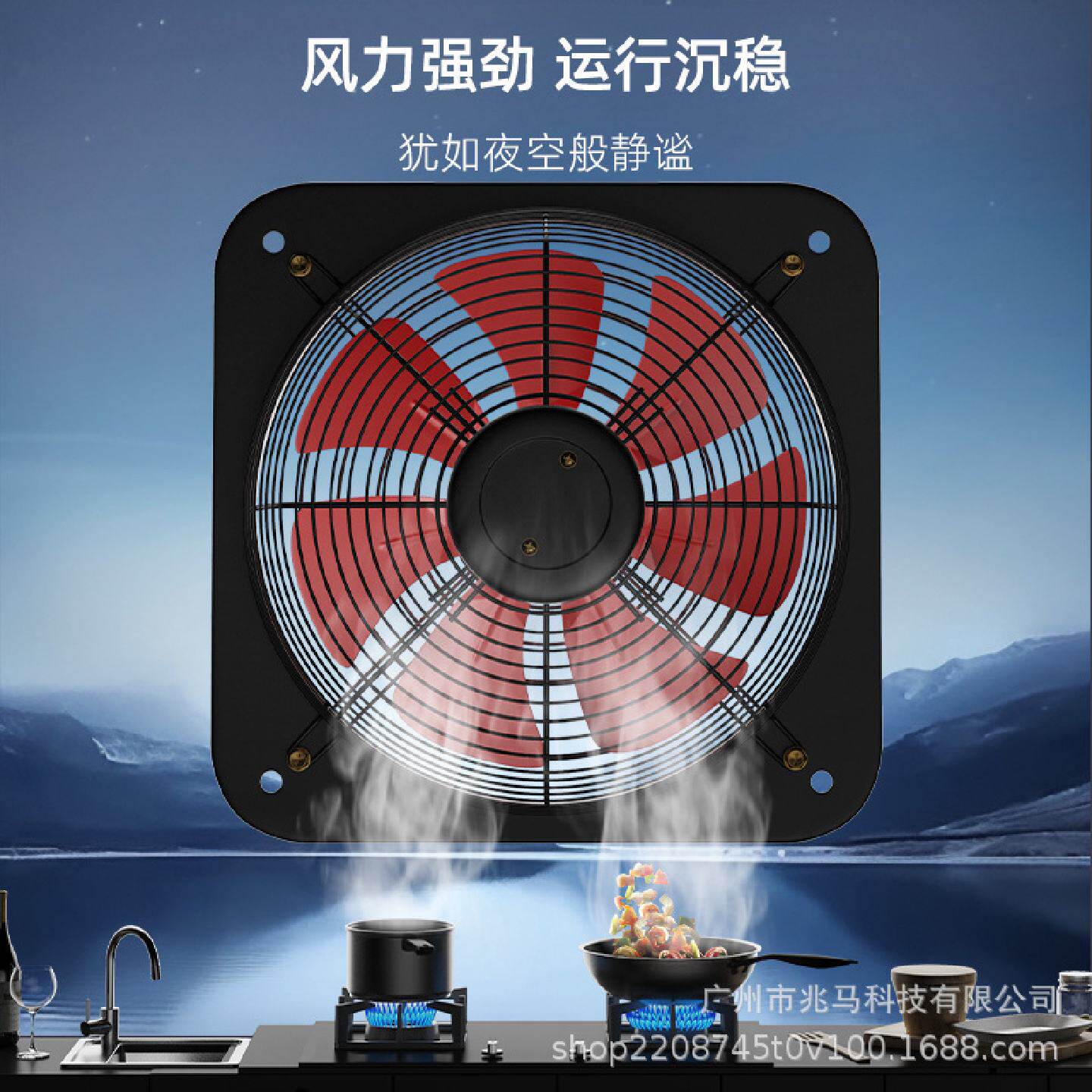 钻石牌排气扇家用厨房油烟排风扇租房强力排烟抽风机工业换气扇