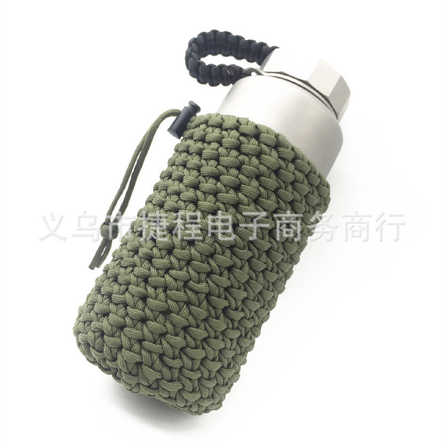 纯手工编织户外野营应急装备可拆伞绳保温杯水杯套救生绳