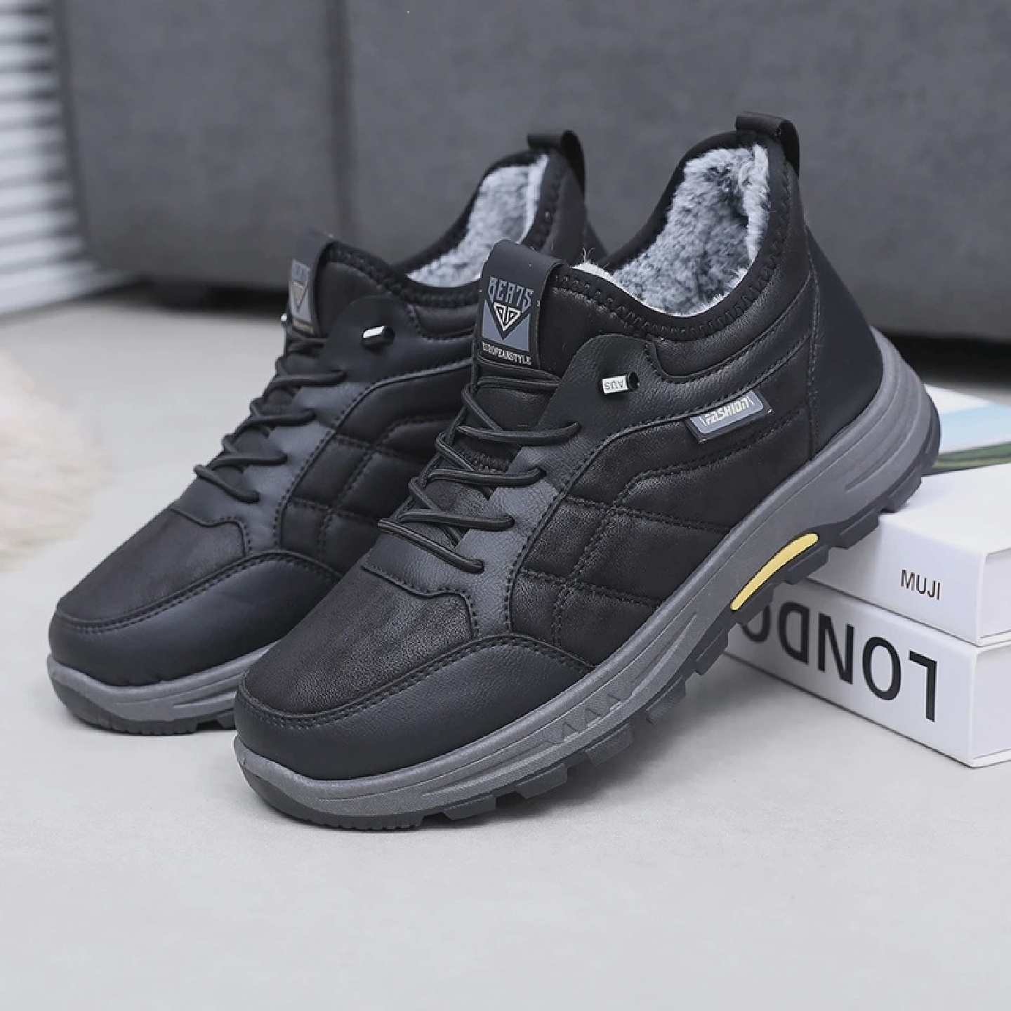 聚多金尊贵品质棉靴新冬季爸爸棉鞋加绒加厚保暖防滑中老年雪地靴