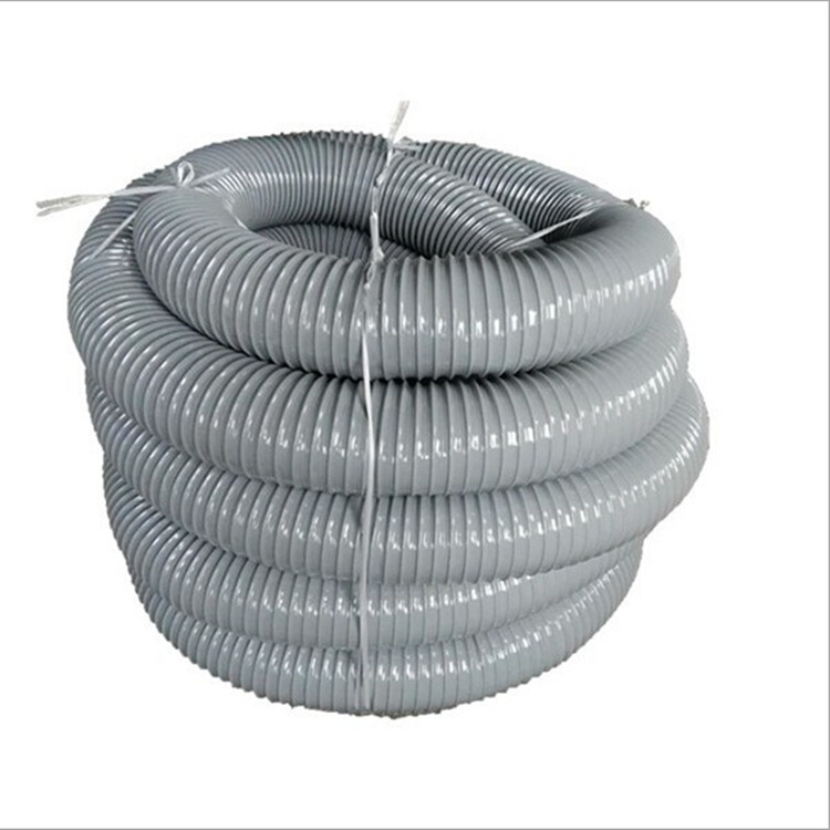 pvc灰色钢丝软管吸尘通风管木工雕刻机机械伸缩波纹塑料软管100mm