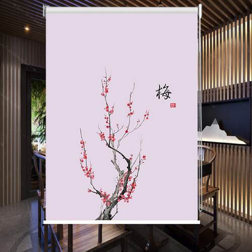 免打孔防水防油厨房窗帘PVC材质遮光卷帘简约风格遮阳卫浴遮挡帘