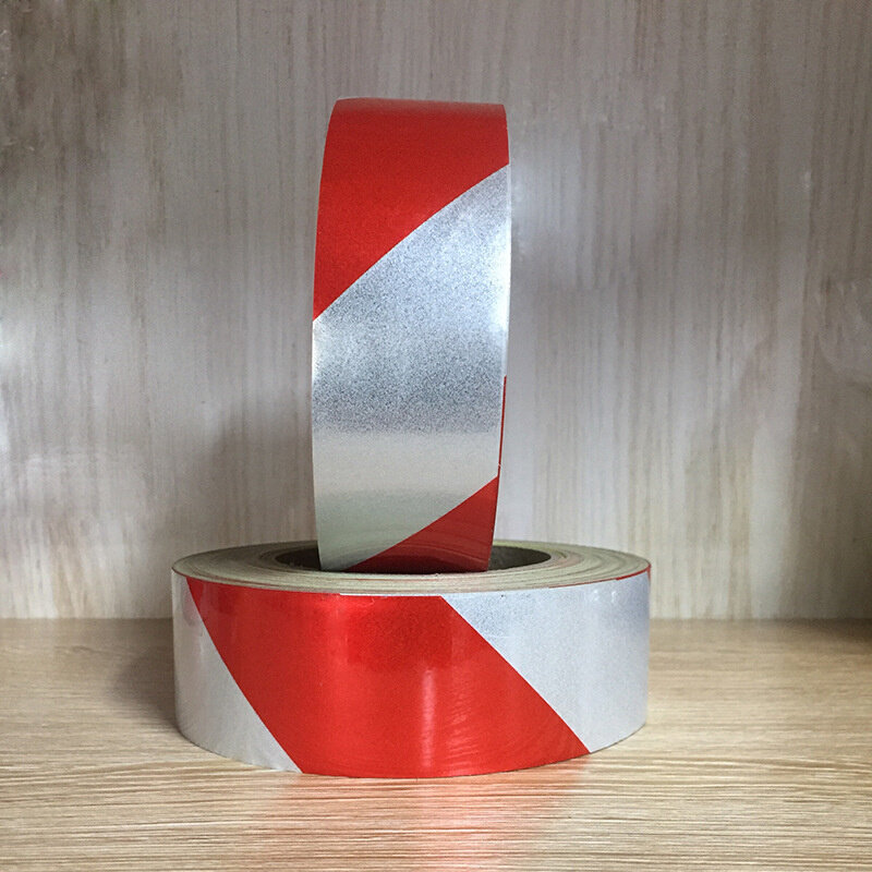 厂家直供红白黄黑斜纹反光膜反光胶带M警示地贴安全标识贴条