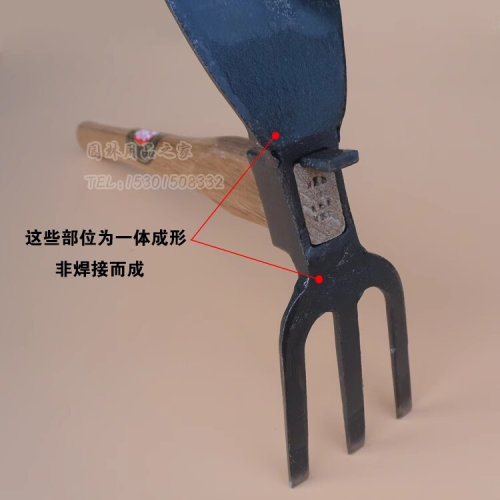 九佐吉全钢整体锻造两用锄耙 锄 齿耙 精品园艺工具 锄农具