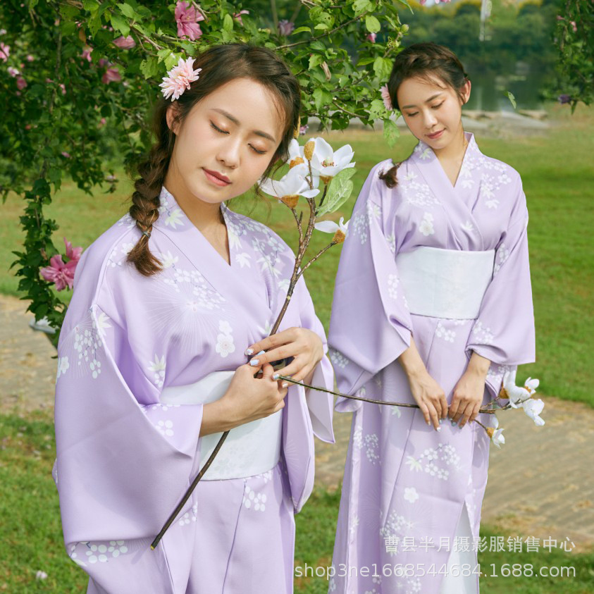 新款神明少女拍照服装正装传统复古风改良连衣裙日式山茶花和服