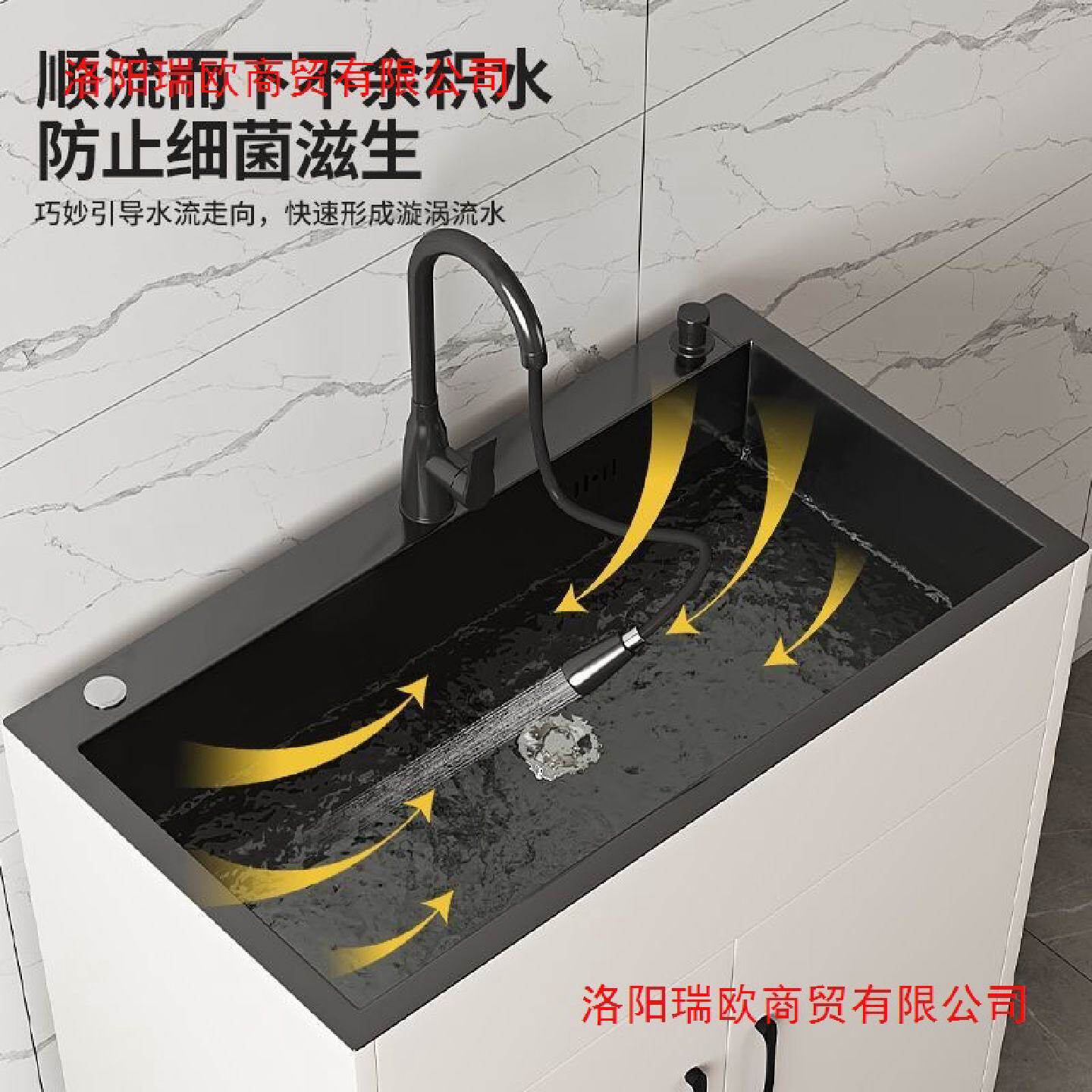 厨房橱柜不锈钢洗菜盆水槽柜单双槽带水龙头办公室洗手台盆一体