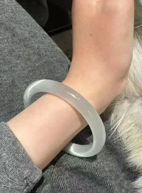 白猫眼手镯子细款白色猫眼石手镯时尚水晶镯饰品女猫眼白粉红绿