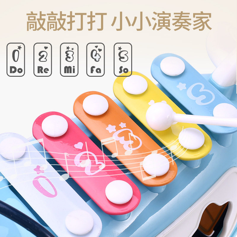 儿童早教多功能敲琴玩具飞机婴幼儿声光国学儿歌乐曲敲琴益智玩具