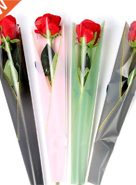 50pcs Single Rose Plastic Package Transparent Flower