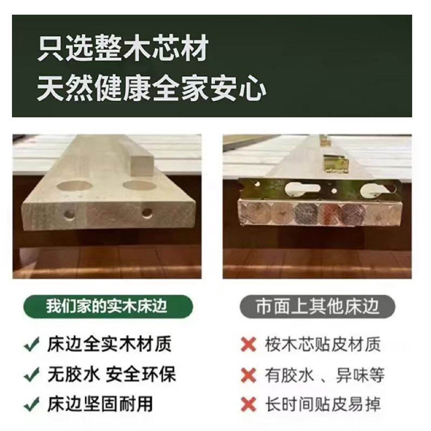 床实木床1米8胡桃木双人床主卧实木床1米5家用实木床全实木床架