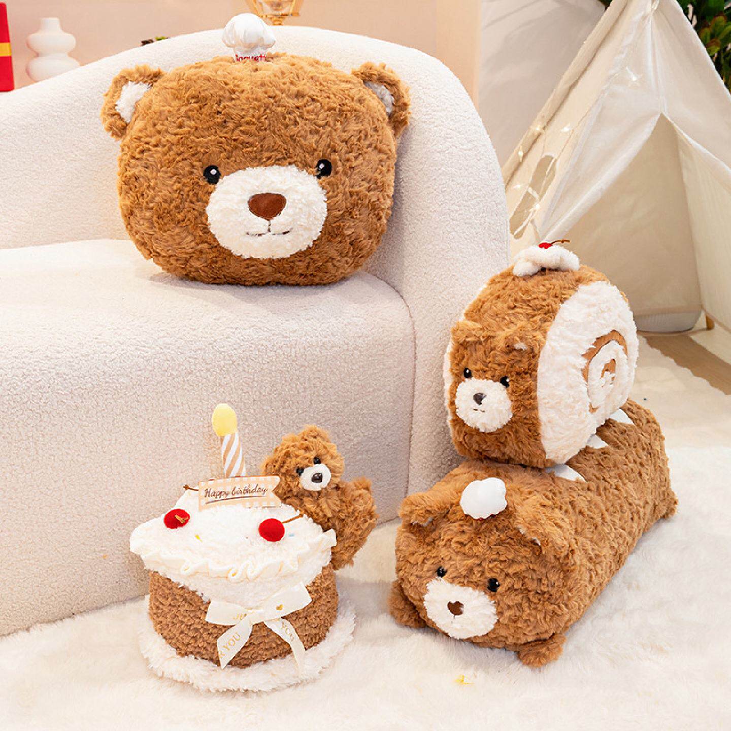 可爱小熊玩偶抱枕办公室椅子腰靠枕客厅房间飘窗装饰床头靠垫女生