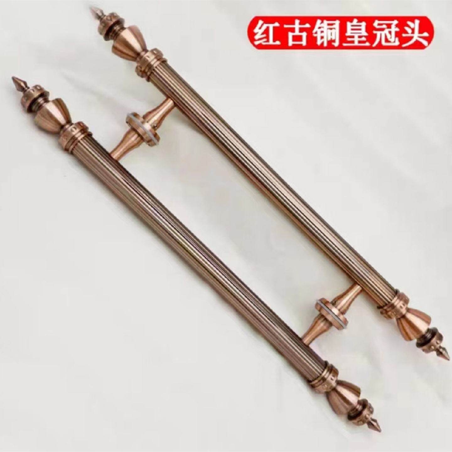 专用仿古铜不锈钢拉手木门把手柄哑黑圆管黑灰白工艺拉手大门