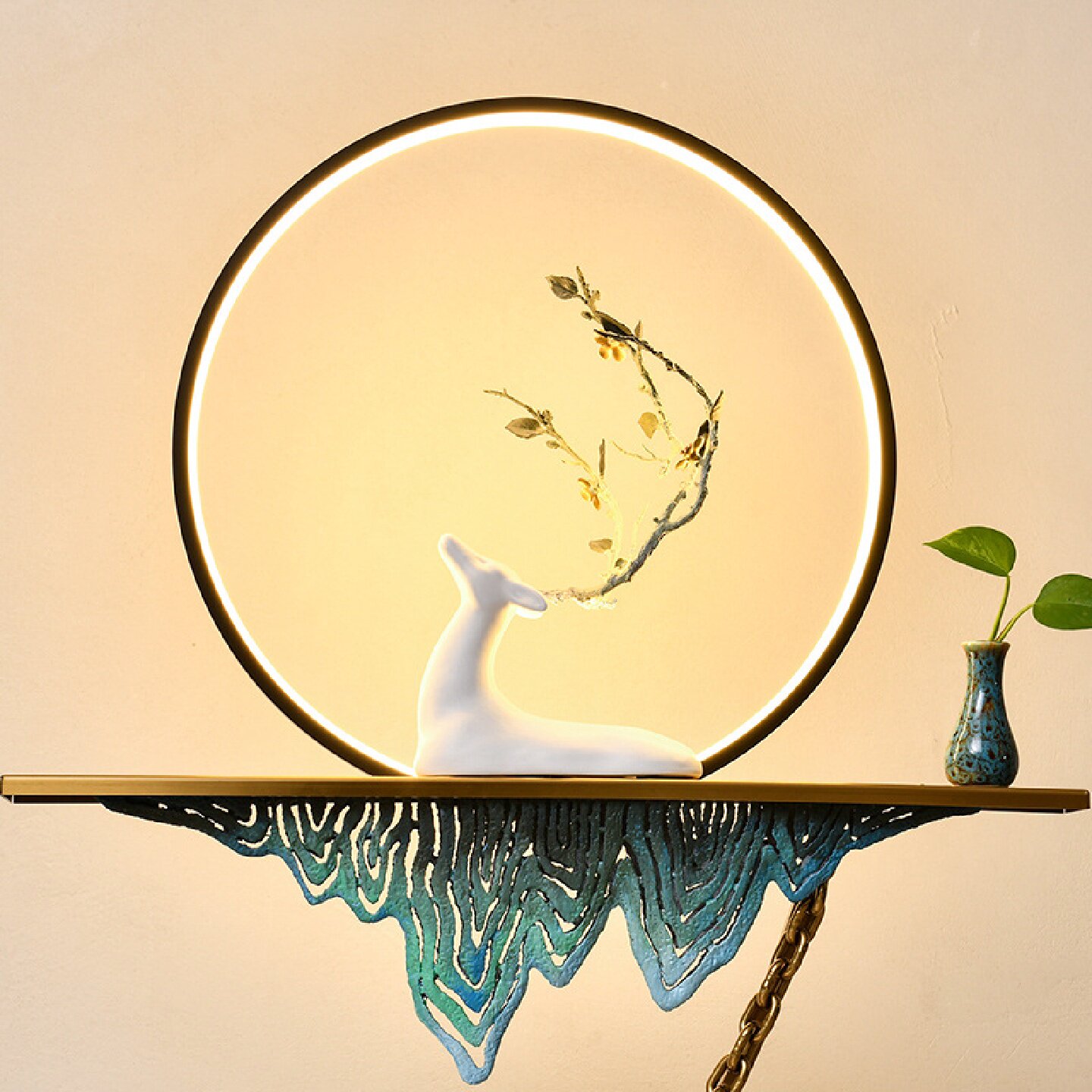 流水摆件客厅玄关现代简约轻奢公司创意循环水会所开业家居装饰品