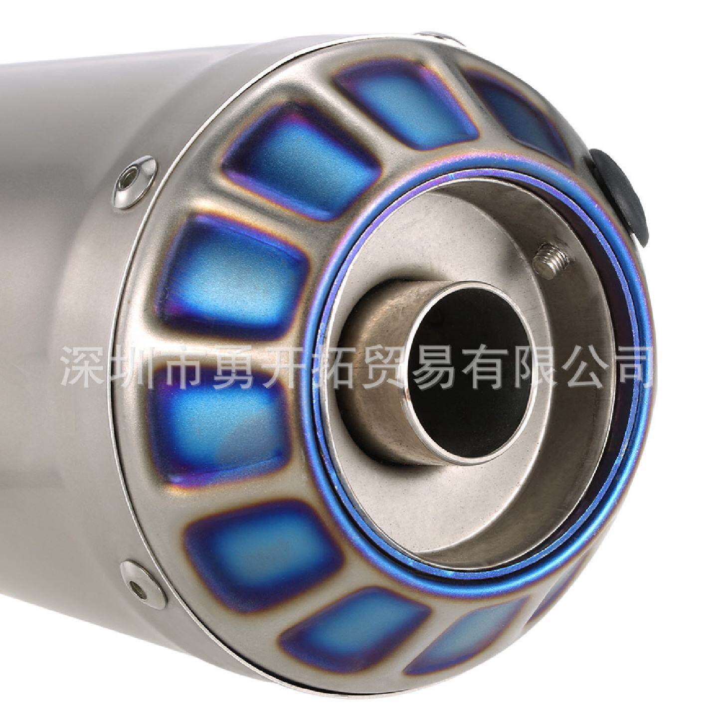 摩托车配件磨砂花骨色改装可调摩托车排气管消声器跨骑摩托车通用