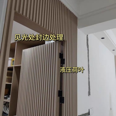 实木格栅一体隐形门电视背景墙格栅卧室门木饰面隐藏暗门客厅定制