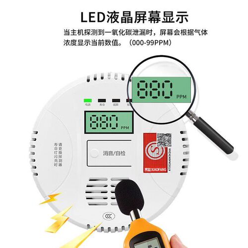 热销一氧化碳报警器家用煤烟煤y炭一氧化碳报警器商家用室内蜂窝