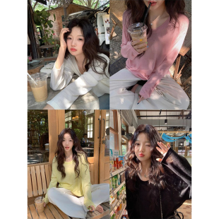 CHER tee套头打底衫 等风来 轻氧系针织长袖 T恤女 超细支亚麻 LIL