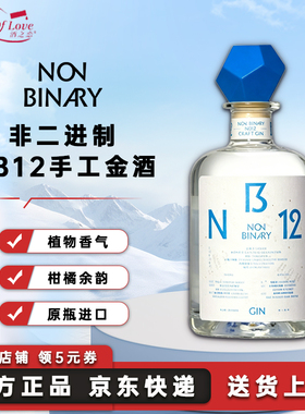 NON-BINARY 非二进制NB12手工金酒43度国产杜松子酒烈酒500ml