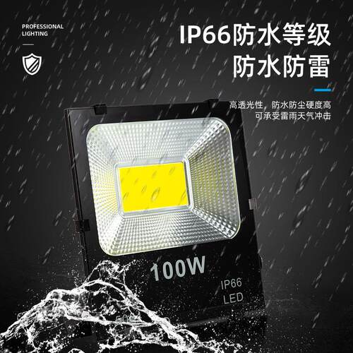 LD投泛光灯100W户投E外防雨防水灯黑金刚光灯庭院工地大功率见描
