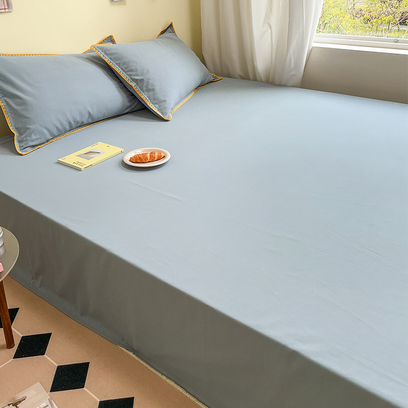 A类纯棉床单单件夏季老粗布榻榻米1E00全棉学生宿舍被单枕套三件
