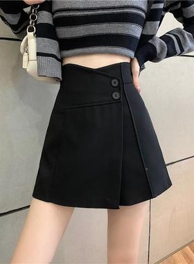 个子aAQY字薄款新阔腿直筒西装裤2023夏季韩版款显休闲瘦小高腰裙