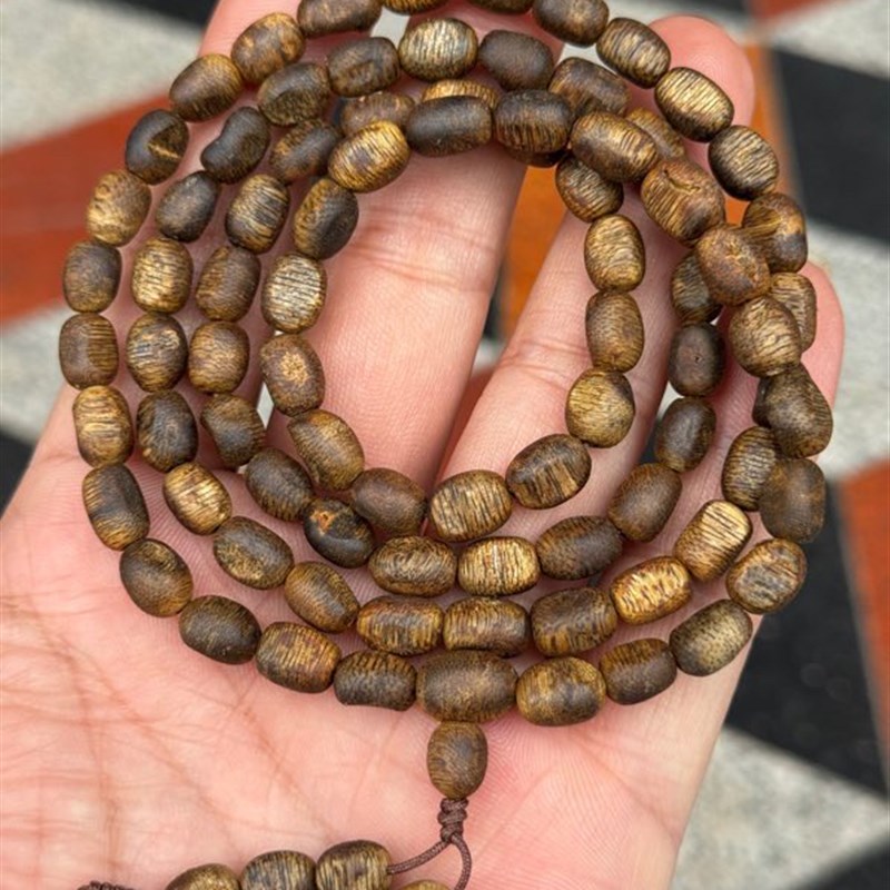 莺歌绿棋楠瘤疤料手串0.60.8约16克药香浓郁男女士佛珠手链送礼