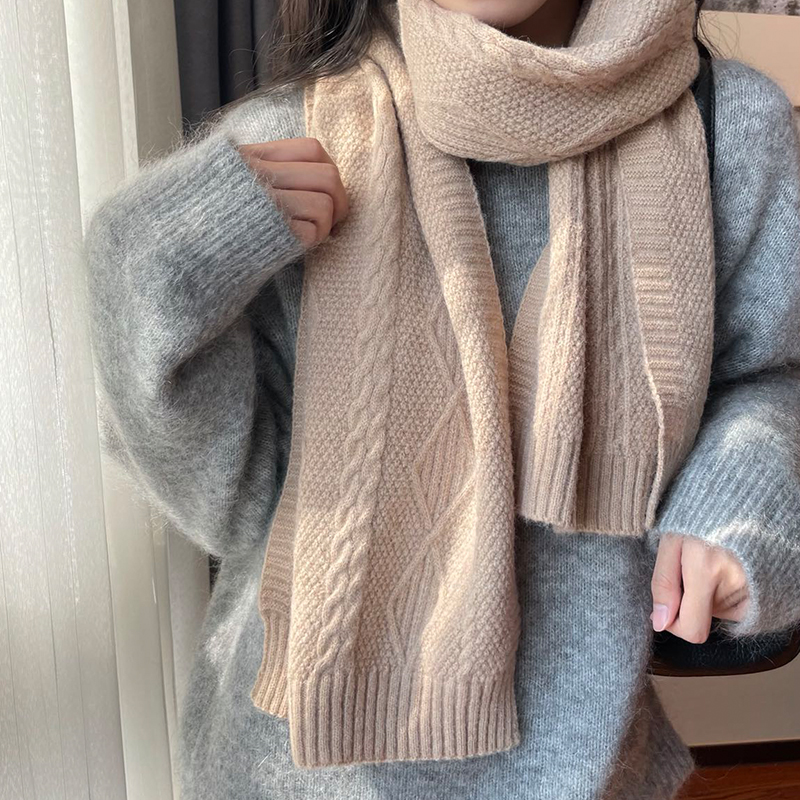 复古慢时光~经典麻花p编织长款加厚针织围巾冬季学生韩版毛线围脖
