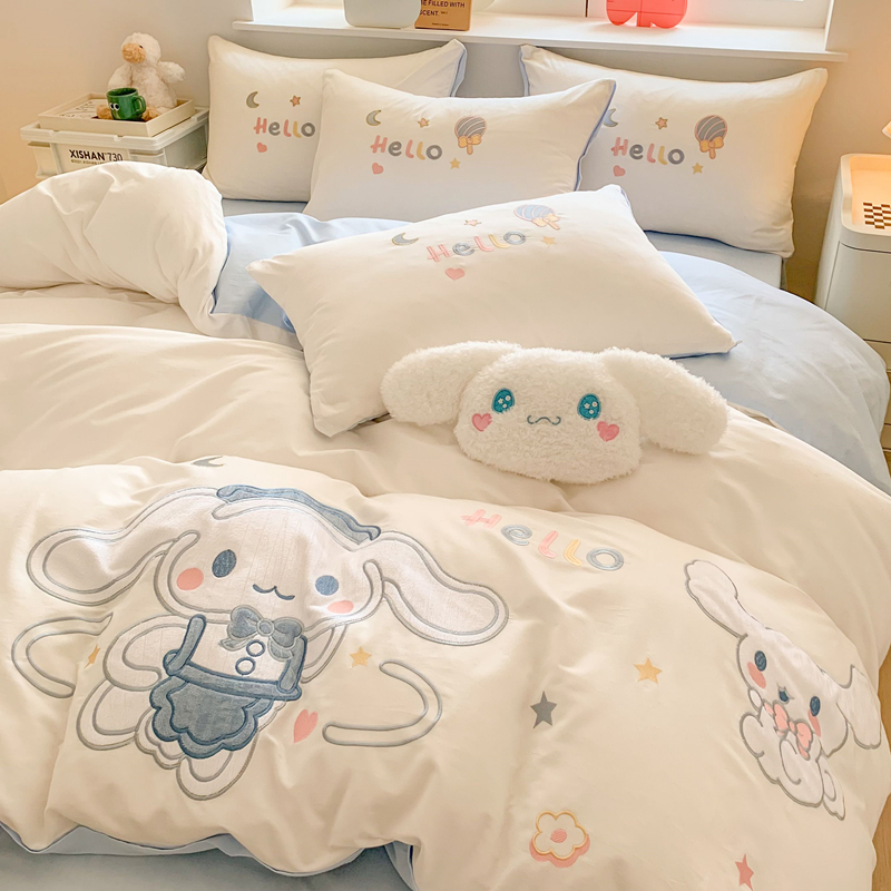 卡通儿童100全棉四件套纯棉牀单被套I可爱牀品三件套宿舍牀笠男孩