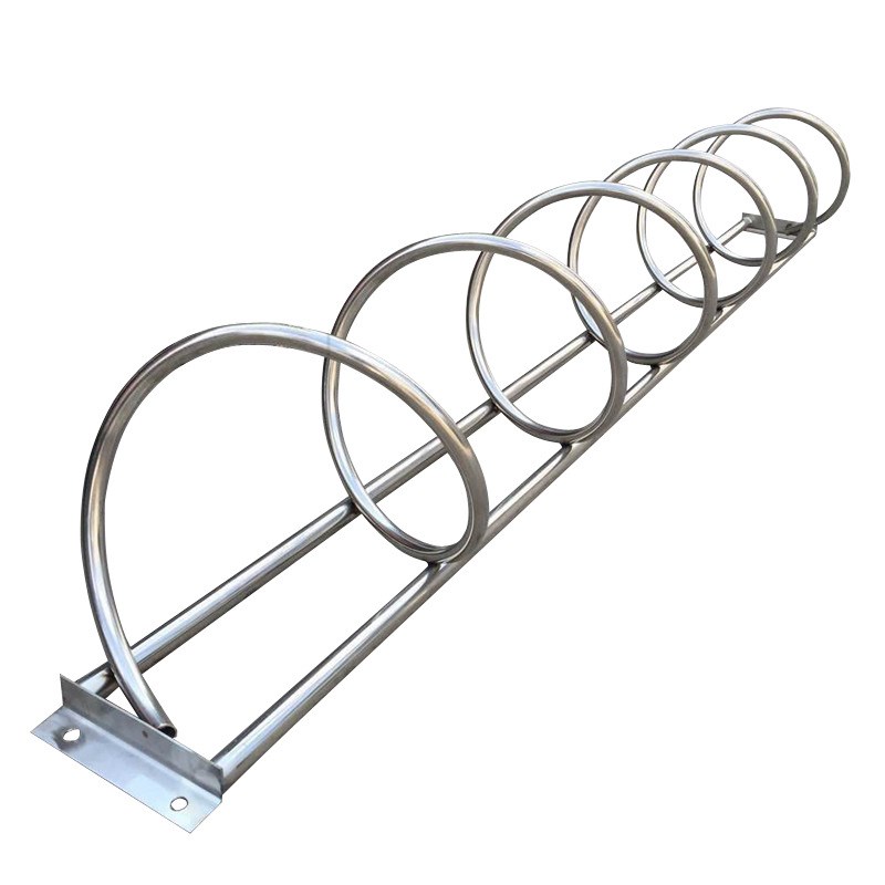 圆形不锈钢地锁环形共享停车位自行车摆放架电动车卡位式停放架