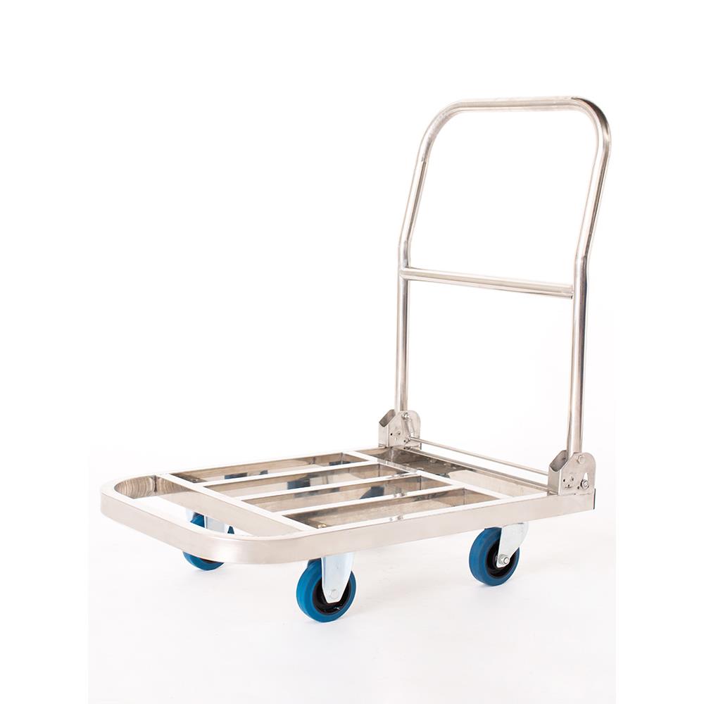 不锈钢小方管手RBQ推车叠音平板车折拉货车推静货车小推车拖车拉