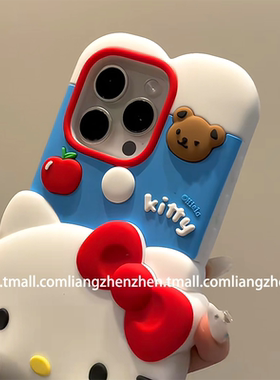 ins风可爱HelloKitty猫立体适用苹果16promax手机壳iphone14女款15pro新款13pro防摔17保护套卡通少女心网红