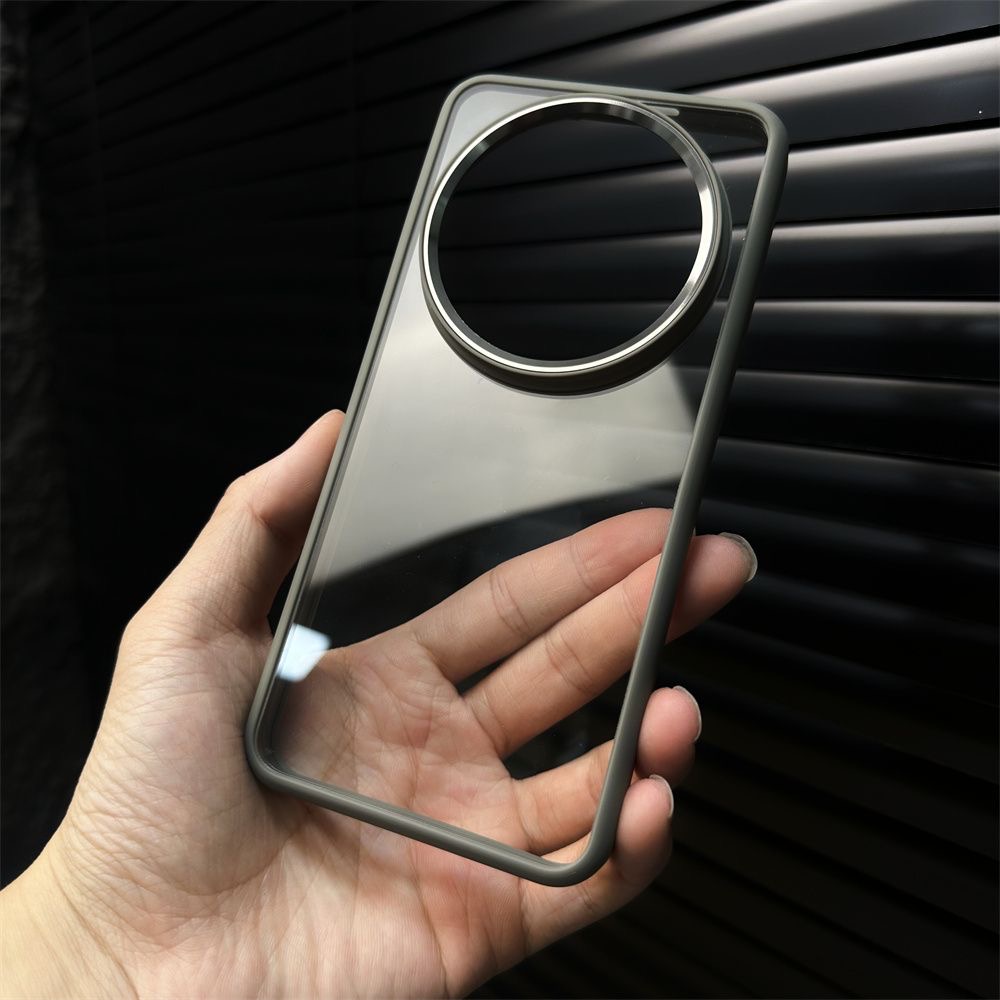 钛灰色金属大孔适用华为mate60pro磁吸手机壳新款Pura70全包防摔70pro+无线充电70ultra磨砂透明硅胶边保护套