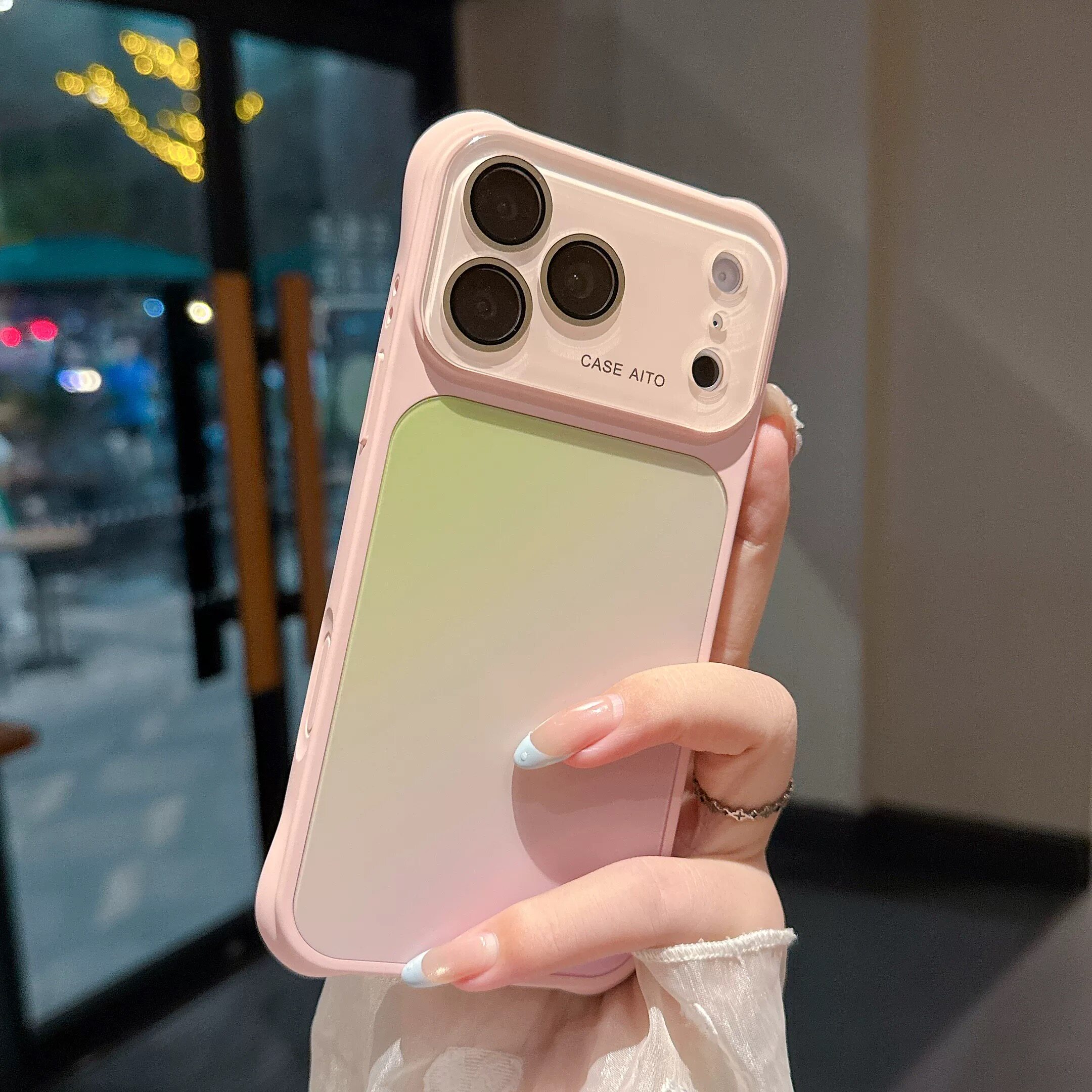 ins超火多巴胺渐变色适用苹果17promax手机壳新款iPhone16pro四角气囊防摔15pro镜头膜全包防摔14巨好看女生