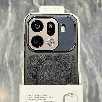 高级感黑色荔枝纹磁吸适用oppofindx9pro手机壳x8ultra电镀硬壳vivox300pro素皮拼接X200新款简约iQ0015一加