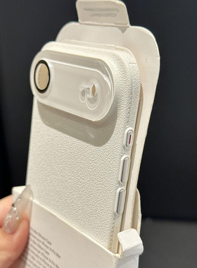 新款全包水晶镜头轻奢荔枝纹PC适用苹果17Air手机壳iphone16promax高级感15pro小众简约14plus防摔13纯色12硬