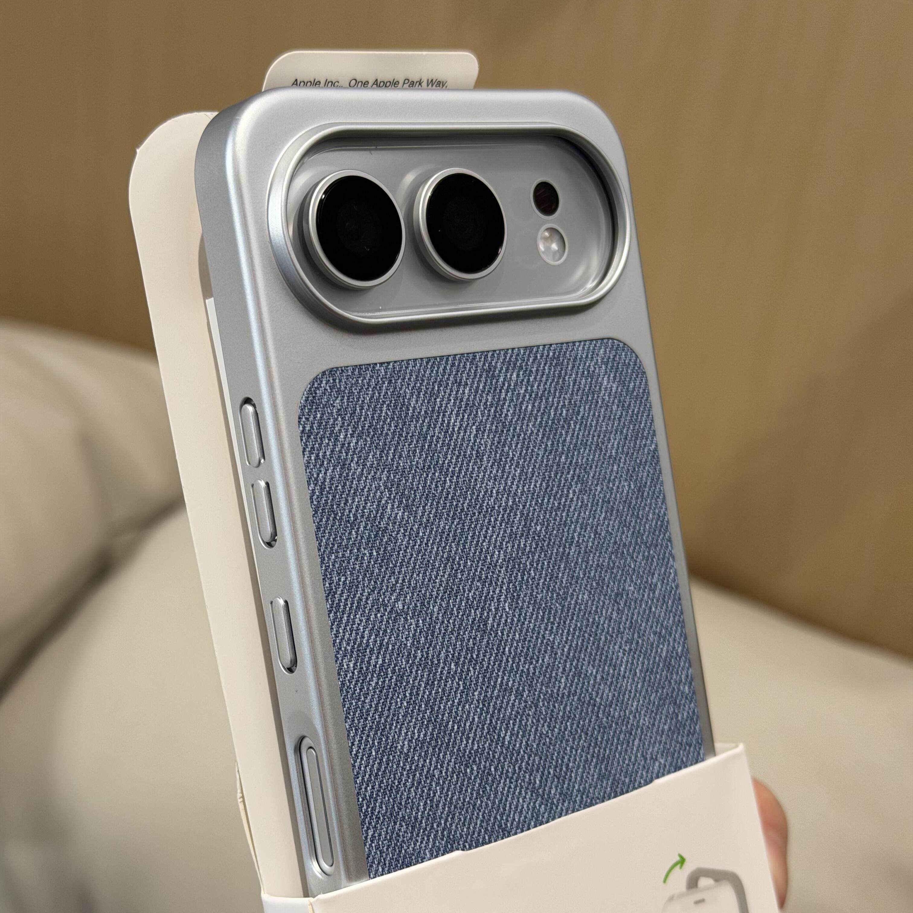 浅蓝编织亚毛麻布料磁吸适用荣耀500pro手机壳majic8/7pro华为mate80/70新款nova14ultra三包边拼接X60电镀硬