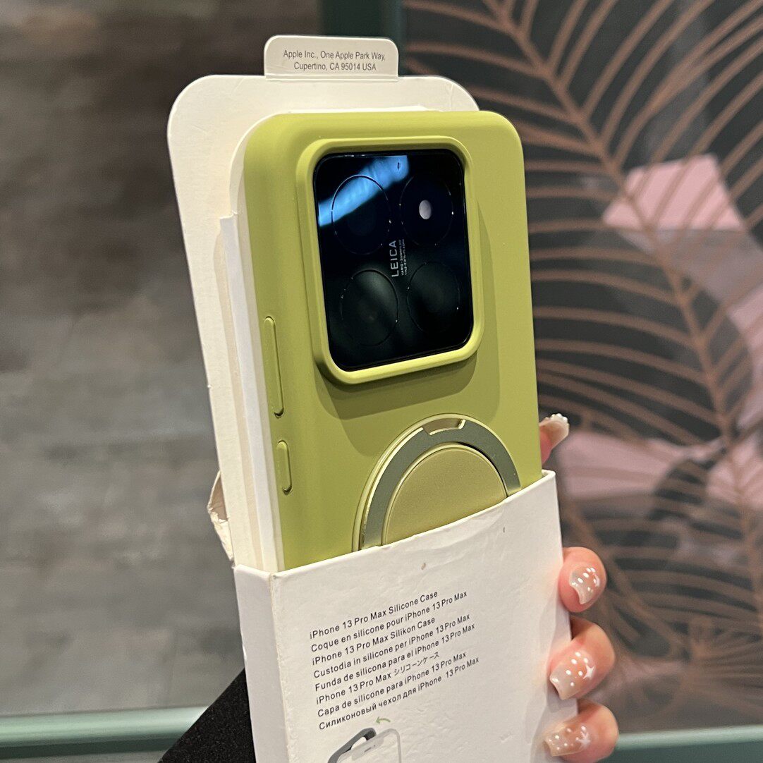 360°可旋转磁吸支架壳适用小米15液态硅胶手机壳14Ultra无线充电15pro软糯豆蔻绿13新款加厚防摔全包不发黄