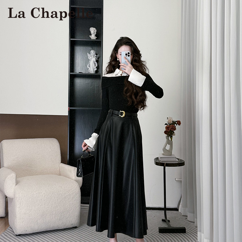 LaChapelle拉夏贝尔2025年初秋新款修身气质百搭上衣半身裙10592