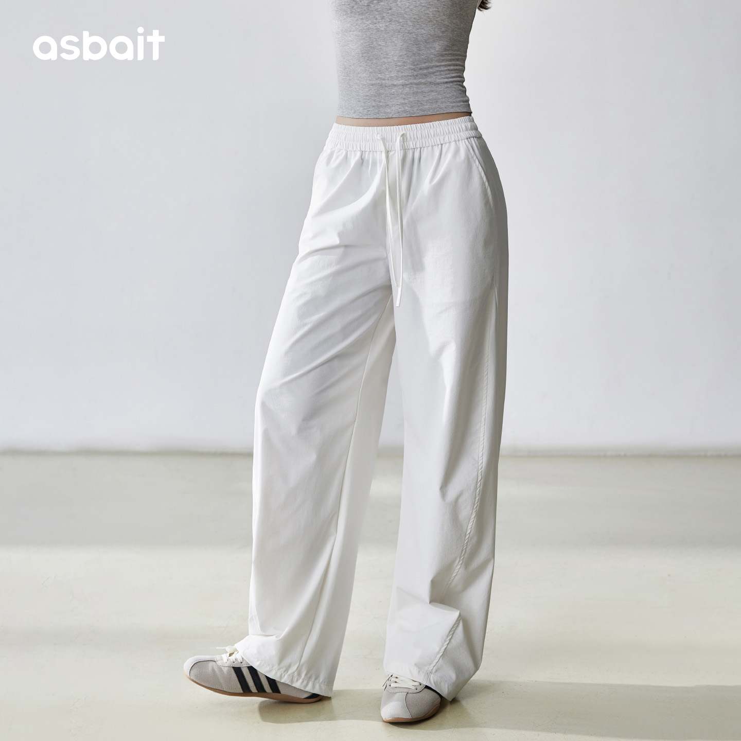 ASbait运动长裤女抽绳休闲弯刀裤显瘦专业普拉提训练健身裤瑜伽裤