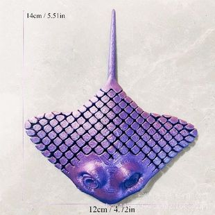 魔鬼鱼解压神器3d打印可动玩具鳐鱼模型Z儿童可爱Q版海洋动物蝠鲼