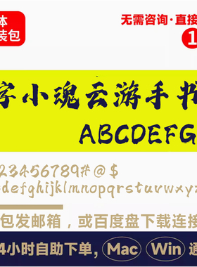 Z3字小魂云游手书(商用需授权)winmac版电脑字体书法字体
