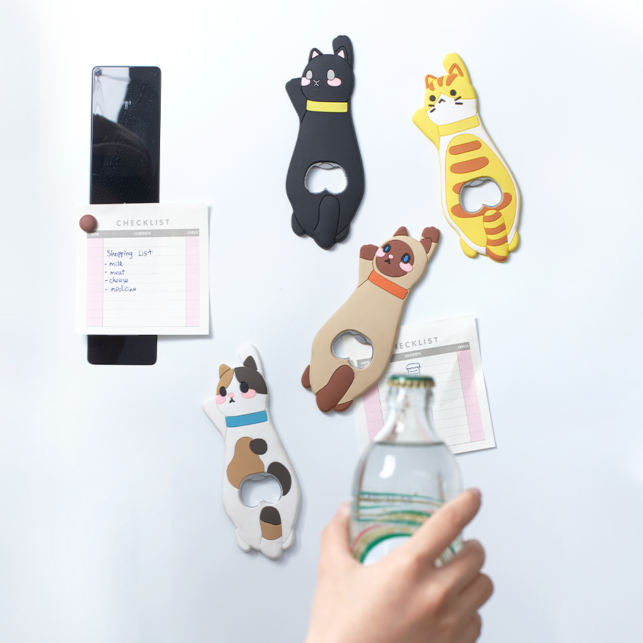 可爱猫咪造型开瓶器冰箱贴磁力个性酒瓶器啤酒苏打水留言贴装饰