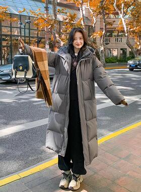 CV凸乆鸟长款羽绒服男女超长款过膝冬加厚宽松情侣中戏官方旗舰店